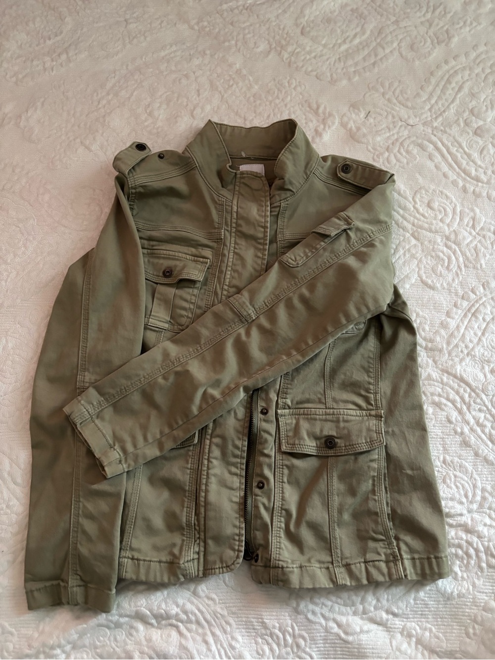 Olive Green Military-Style Jacket